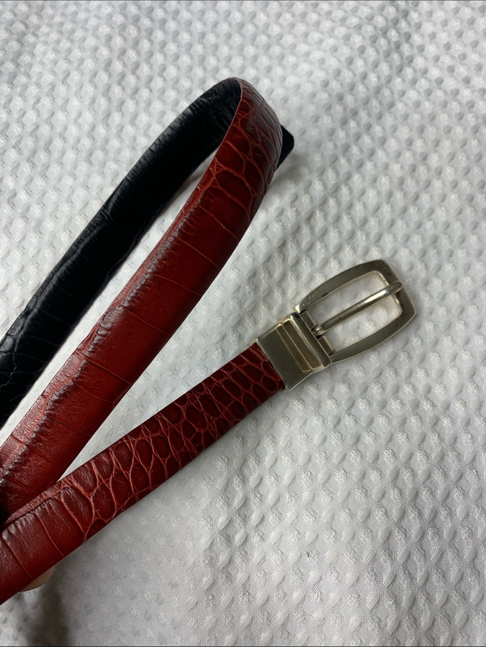 Lauren Ralph Lauren Red Croc Leather belt small